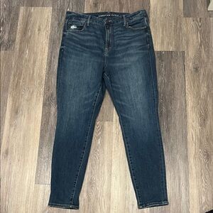 American Eagle Outfitters Women's Dark Blue Skinny Jeans- AE BFF JEGGING